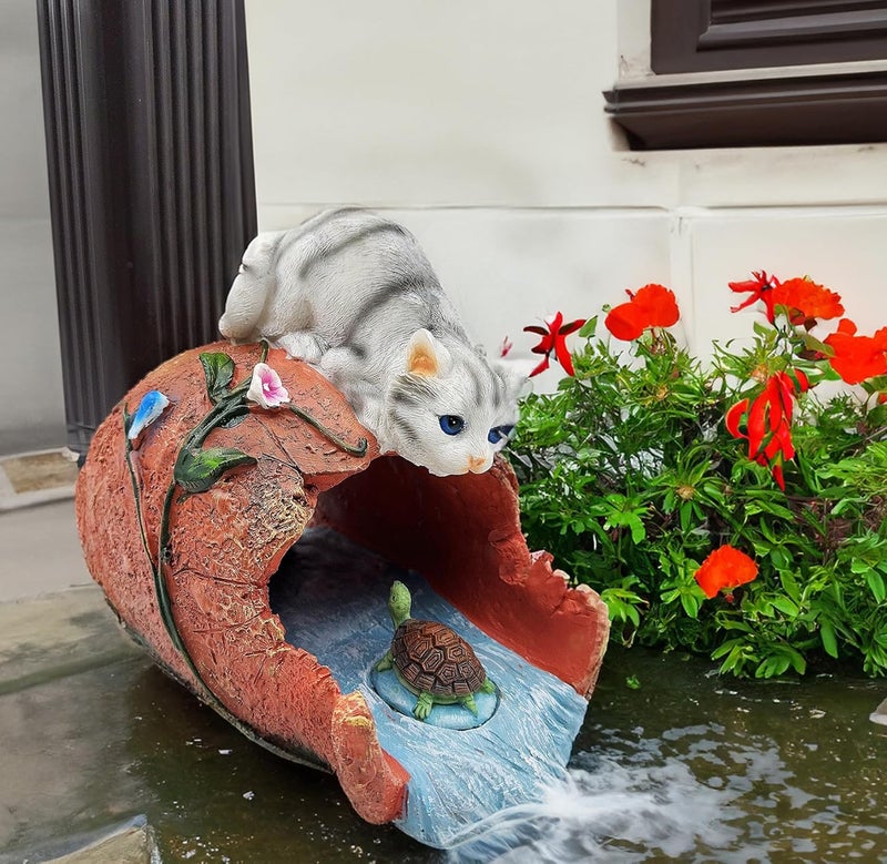 Euiroet Cat Gutter Downspout Extender Statue, Funny Garden Statue Ornament, Decor Downspout Diverter, Perfect Rain Diverter for 3"x4" Downspouts, Eco-Friendly Resin, Ideal Outdoor Decor Gift - Image 5